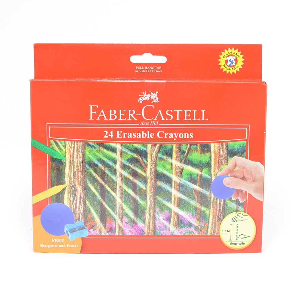 

[READY] Erasable Crayon Faber Castell 24 Warna / Erasable Crayons 24 / Gratis Penghapus dan Rautan