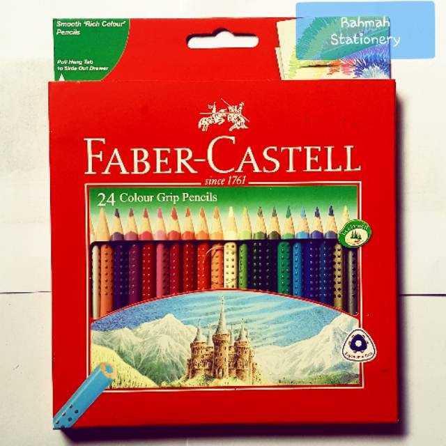 

[READY] Pensil warna 24 Grip / Classic Colour grip pencils 24 warna Faber Castell