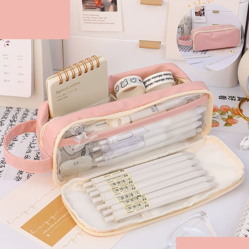 

JH8 Tas Alat Tulis Kotak Alat Tulis Berkapasitas Besar Tas Pena Penyimpanan Siswa Transparan