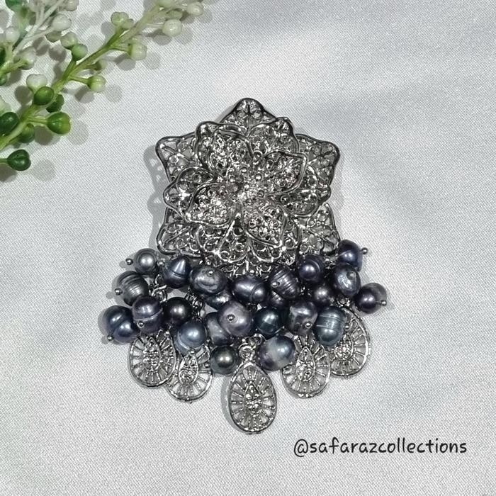 Bros Liontin Mutiara Air Tawar Asli / Bros Kebaya