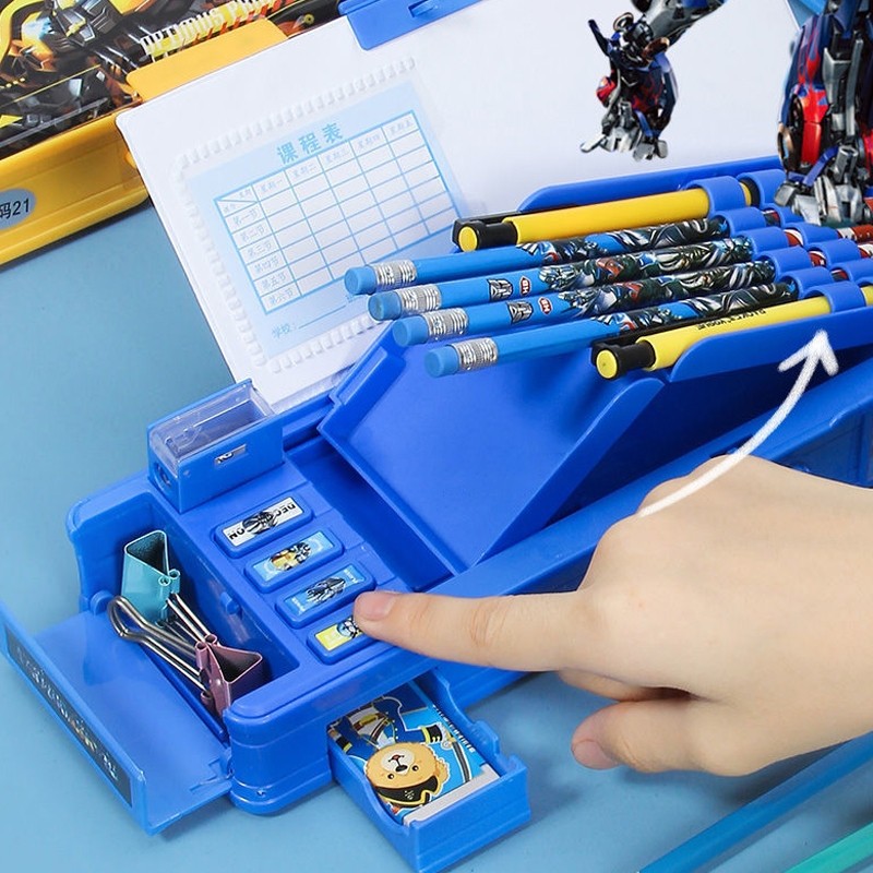 

JH8 Tempat Pensil Magnet Sandi Kotak Pensil Anak Kode Sandi Kombinasi Tombol Multifungsi Tempat