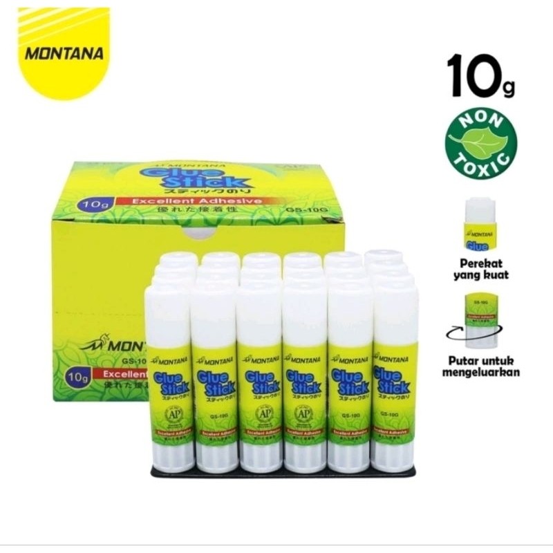 

JH8 [ 24 pcs ] GROSIRR 1 BOX LEM STIK MONTANA 10gr 25gr / GLUE STICK murah
