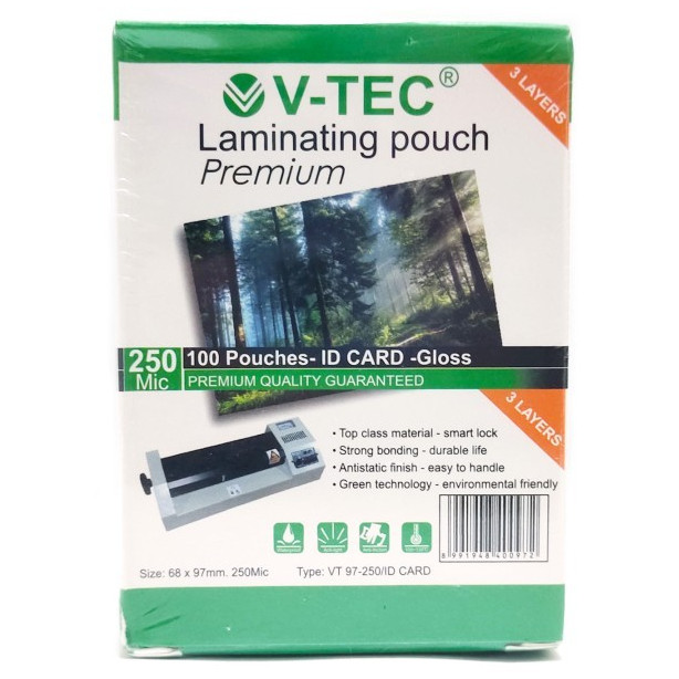 

JH8 Laminating KTP / ID Card V-Tec 250 Mic VT-97-250 (Pak) ++LT1