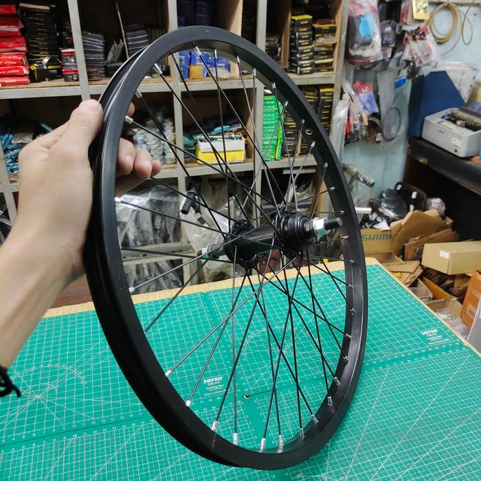 BEST SALE WHEELLSET VELG SET JARI JARI 20 BMX LIPAT HITAM