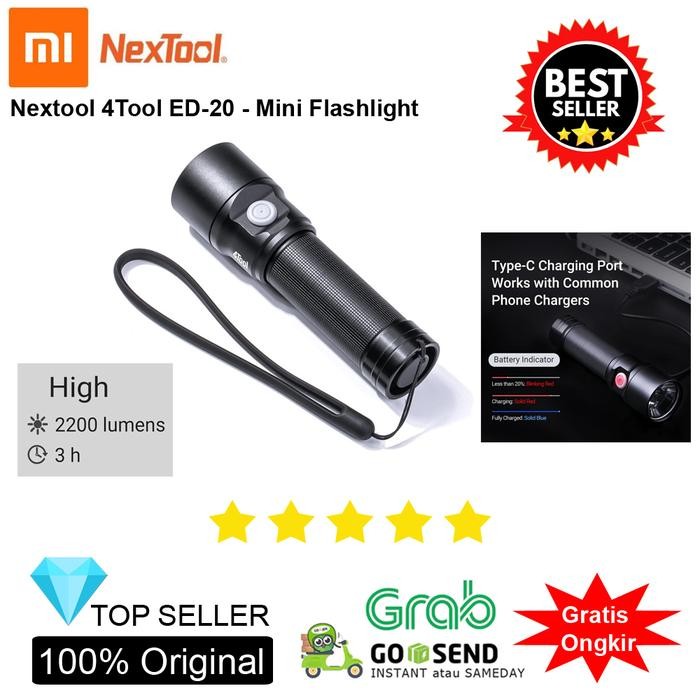 PROMO Nextool Senter LED ED20 2200 Lumens - Senter LED Premium Rechargeable compatible For Camping