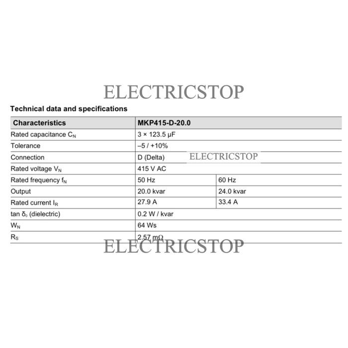 Mantab Epcos Mkp 415 D 20 01 Three Phase Capacitor Kapasitor Bank 20Kvar