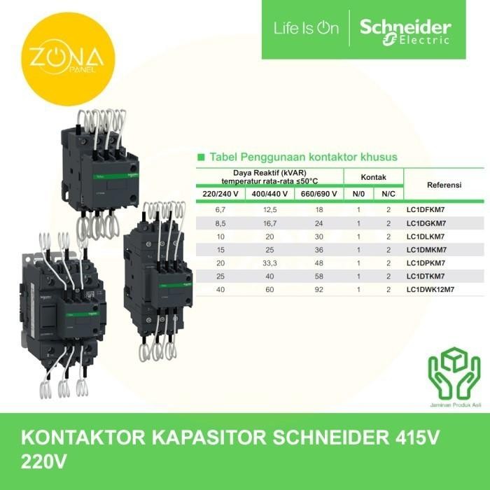 Laris Kontaktor Capasitor Kapasitor Schneider 25Kvar 25 Kvar Lc1Dmkm7