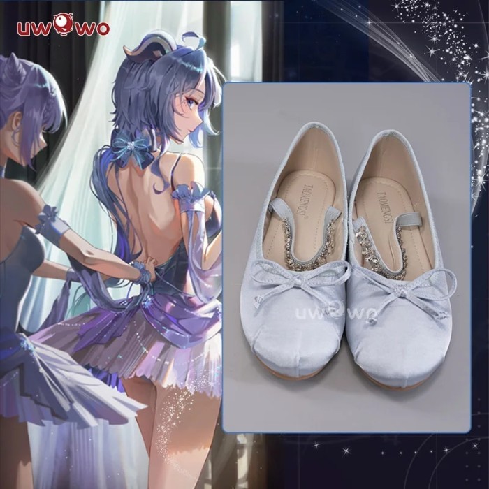UWOWO Genshin Impact Fanart: Ganyu/Keqing Cosplay Shoes Ballet Dress