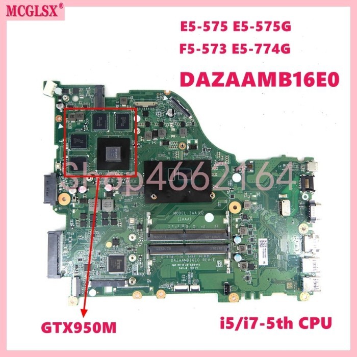 DAZAAMB16E0 i3 i5 i7 CPU GTX940M GTX950M-V2G Mainboard For ACER