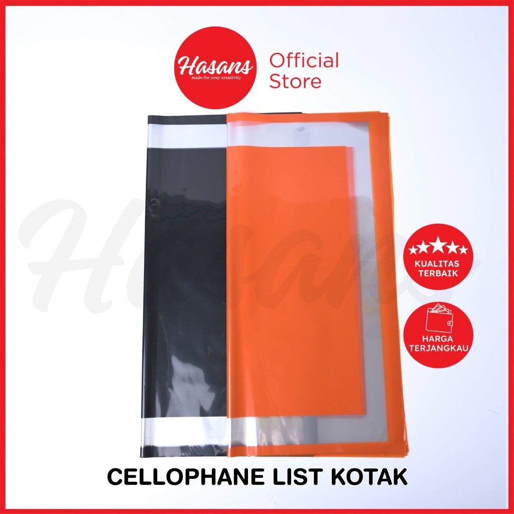 

[20 Lembar] Kertas Buket Bunga Warna List / Flower Wrapping Paper List Square / Cellophane List