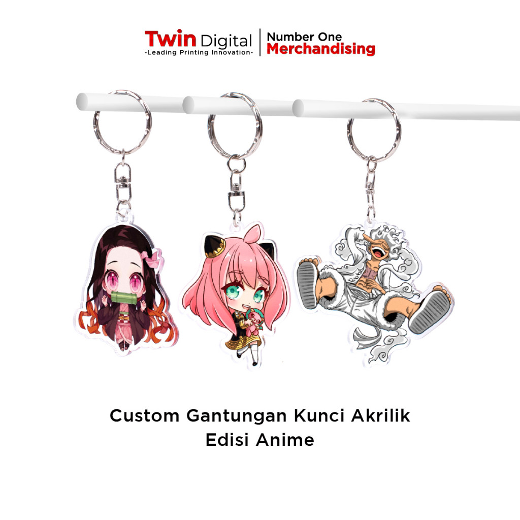 Twindigital Custom Gantungan Kunci Akrilik Edisi Karakter Anime - Souvenir Ganci Wibu Keychain Waifu