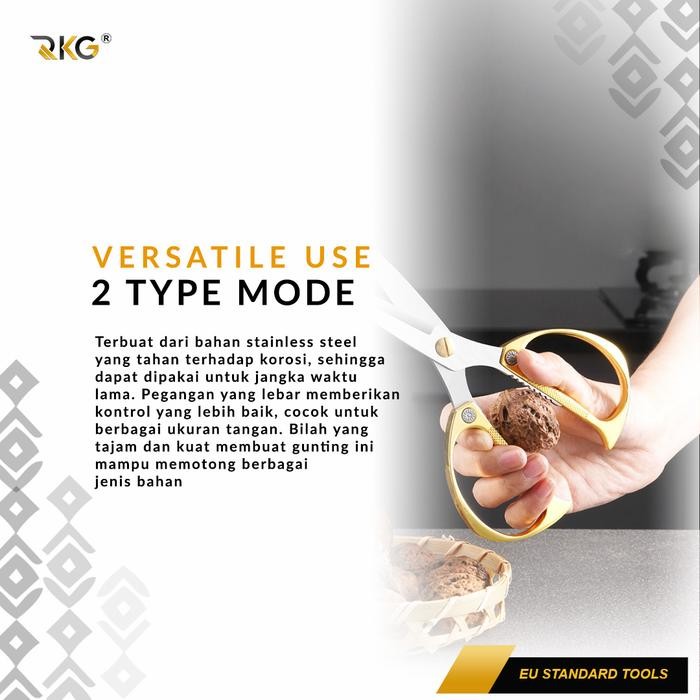 

QUALITY RKG GUNTING INDUSTRI UKURAN BESAR PEGANGAN BESAR MULTIFUNGSI SCISSORS STAINLESS