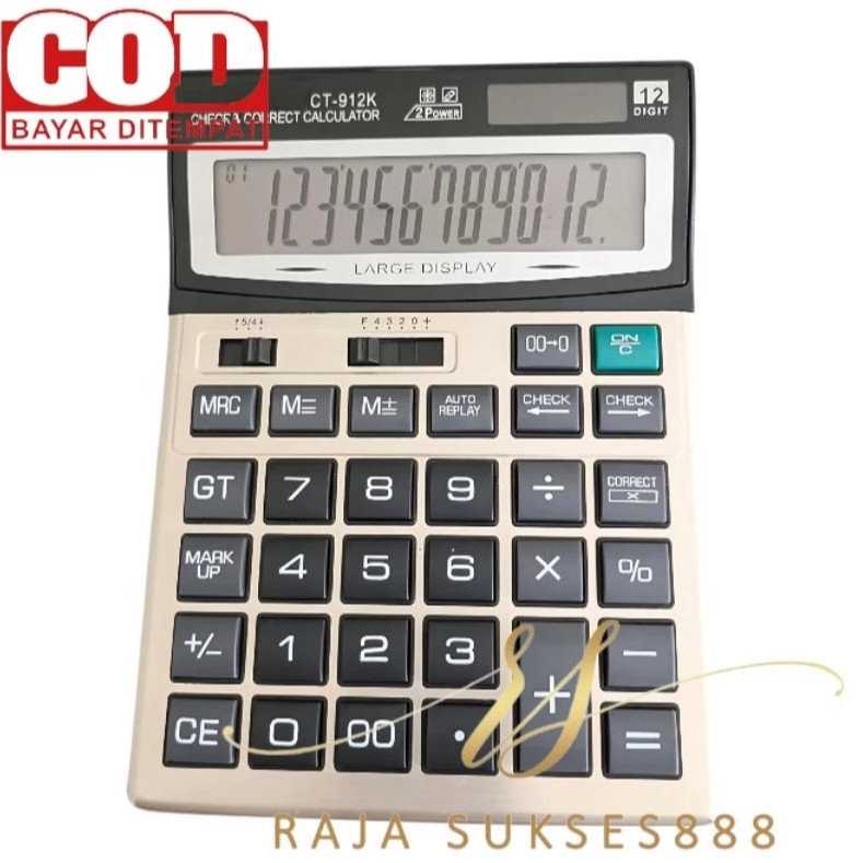 

Kalkulator Dagang sdc 912K ct 912 K 12 digit Calculator Warna Cantik