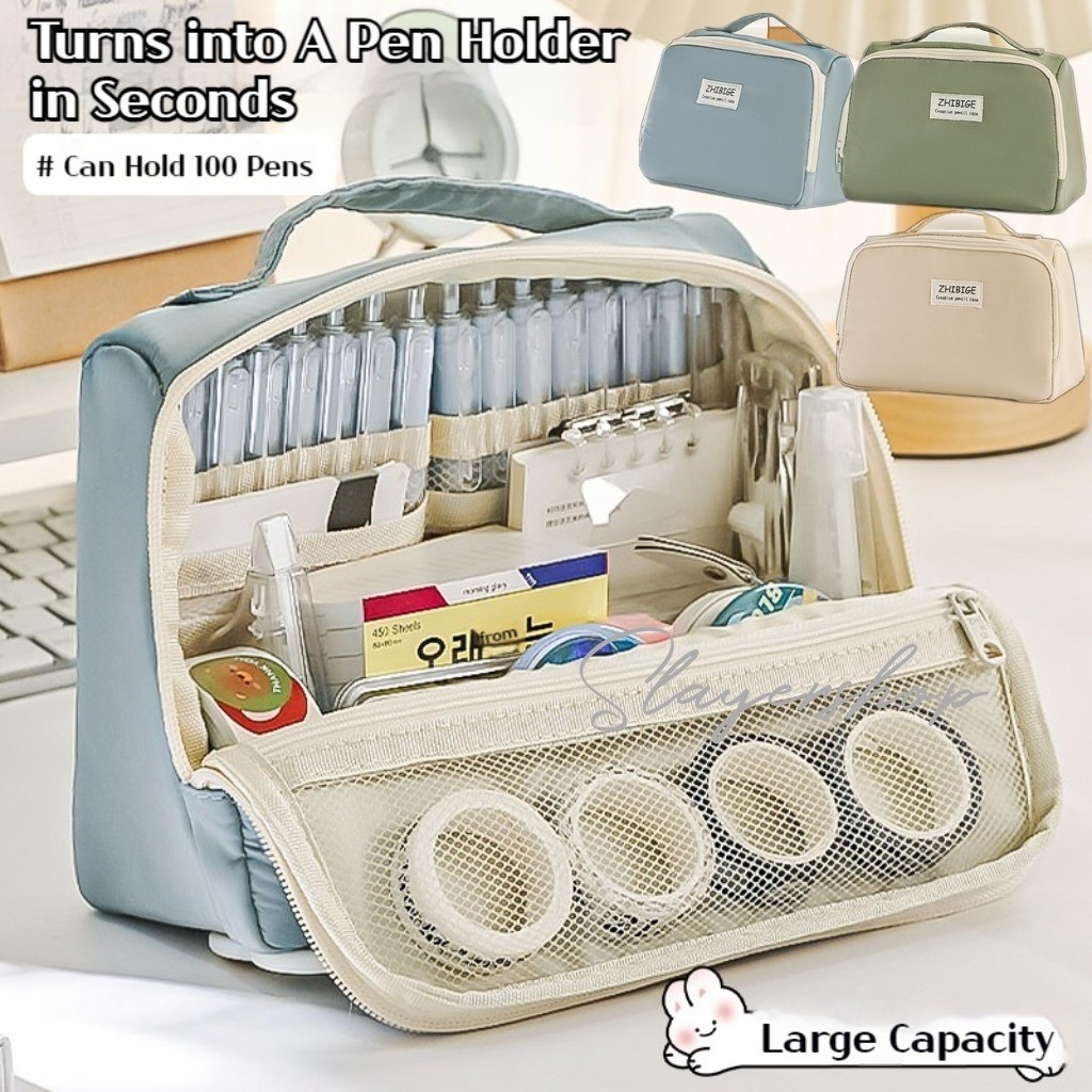 

9 Lapisan Kasus Pensil Kapasitas Besar Kanvas Estetika Multifungsi Kantong Pena Multifungsi Tas Pena