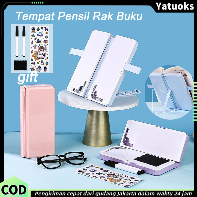 

Kotak pensil Tempat Pensil 2IN1 Multifungsi Pencil Case Book Holder Tempat Pensil Lipat Tempat