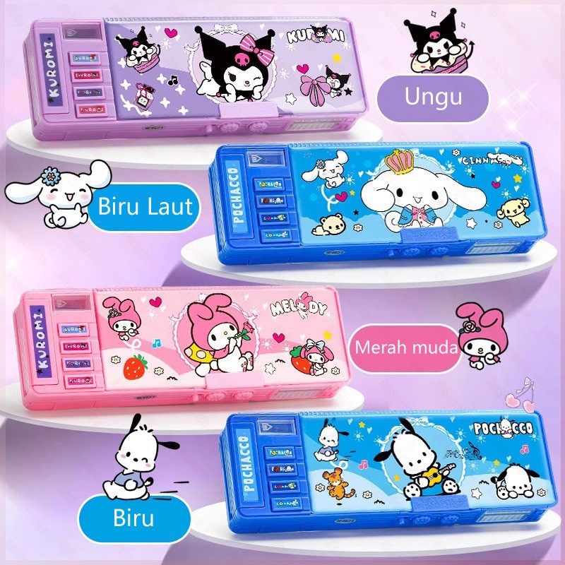 

Tempat Pensil Kuromi Password Multifungsi Lapis Ganda Berkapasitas Besar Lucu Sandi Kotak Pensil