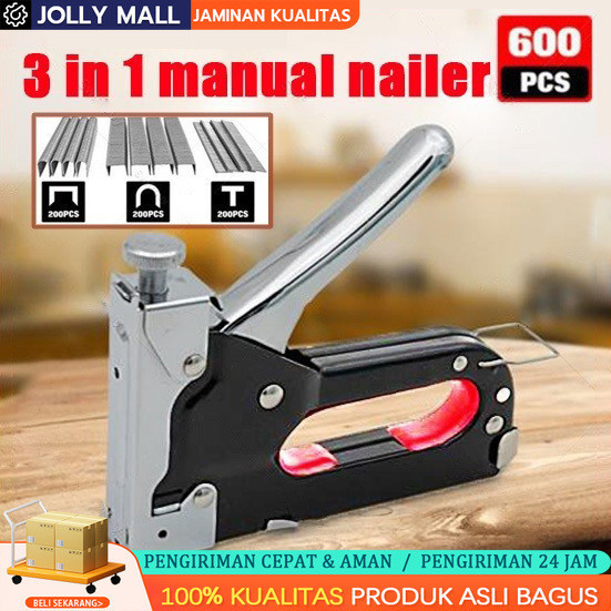 

3 In 1 Stapler Gun Staples Tembak Gun Tacker Powerfull Pistol Stapler Gratis 600 Staples Pistol Kuku