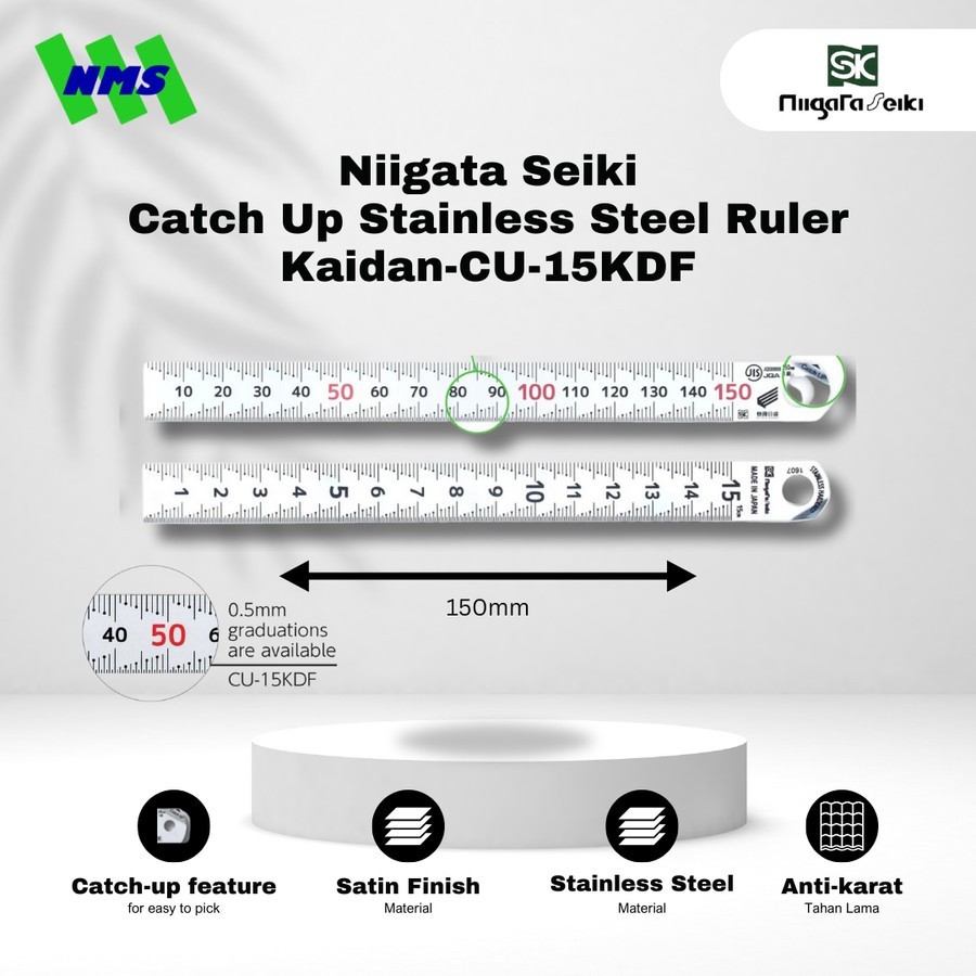 

Niigata Seiki Metal Ruler CU-15KDF