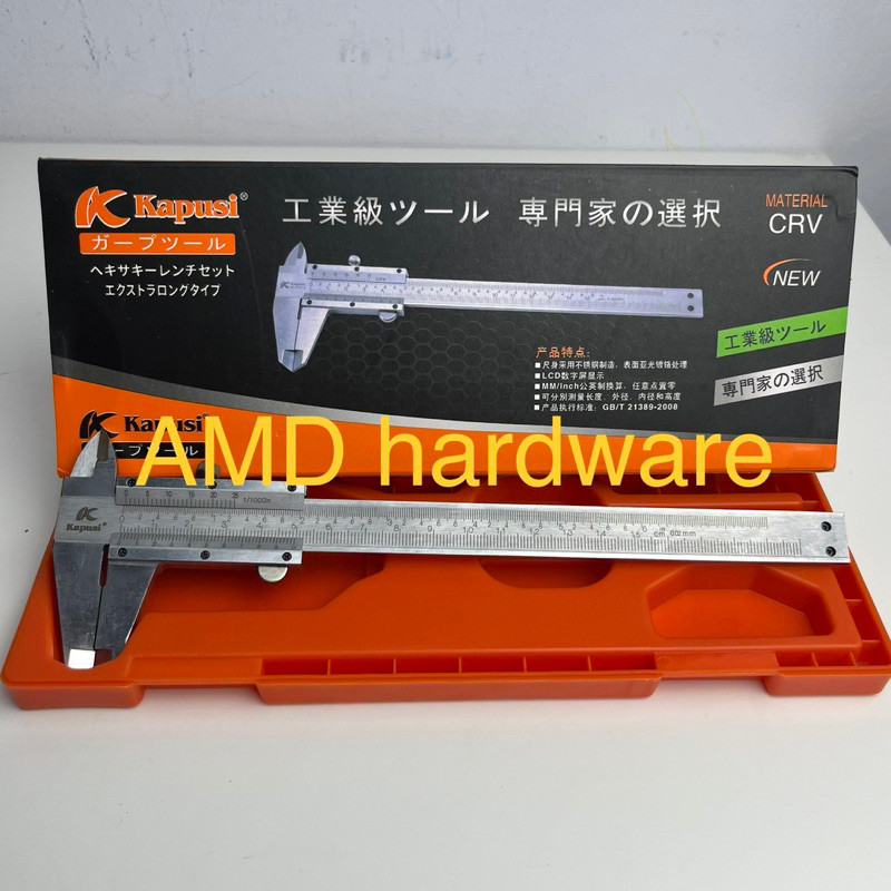 

Penggaris Sigmat Besi Stainless Manual 6 inch Vernier Caliper 150mm Kapusi Japan NRT pro Pengaris