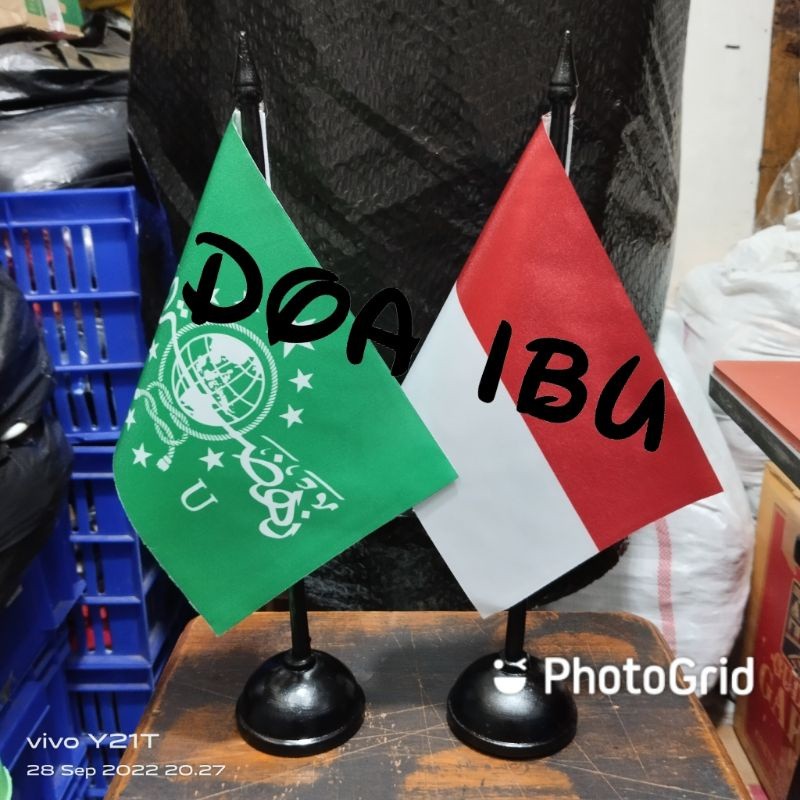 

best seller tiang kayu meja+bendera NU+INDONESIA