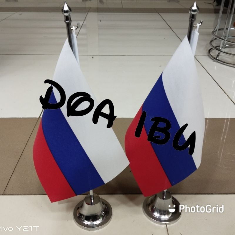 

best seller tiang stenlis meja+bendera RUSIA ready stock