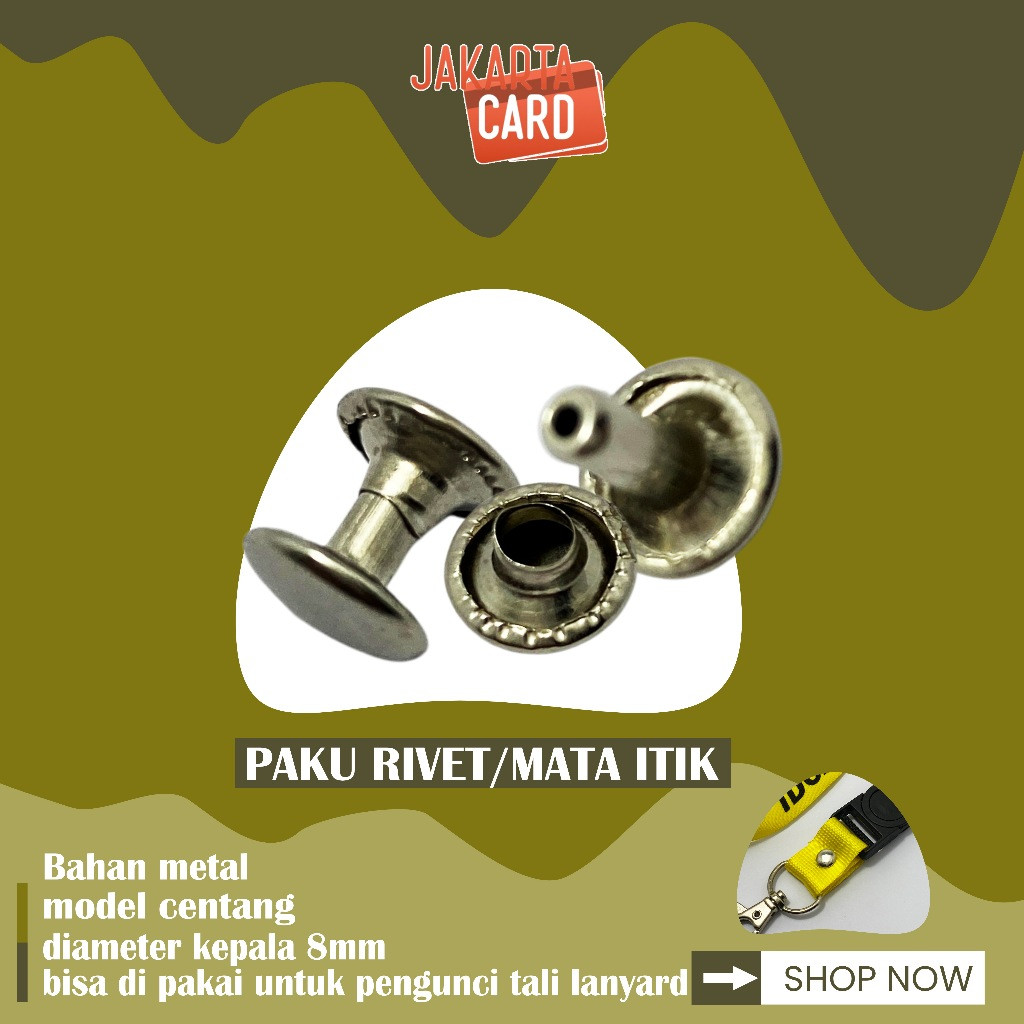 

paku rivet ripet centang keling bolak balik mata itik pita lanyard 8 mm