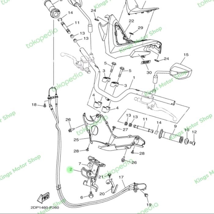 KUPU STANG YAMAHA NMAX OLD 2DP DUDUKAN STANG NMAX OLD ORIGINAL BERKUALITAS
