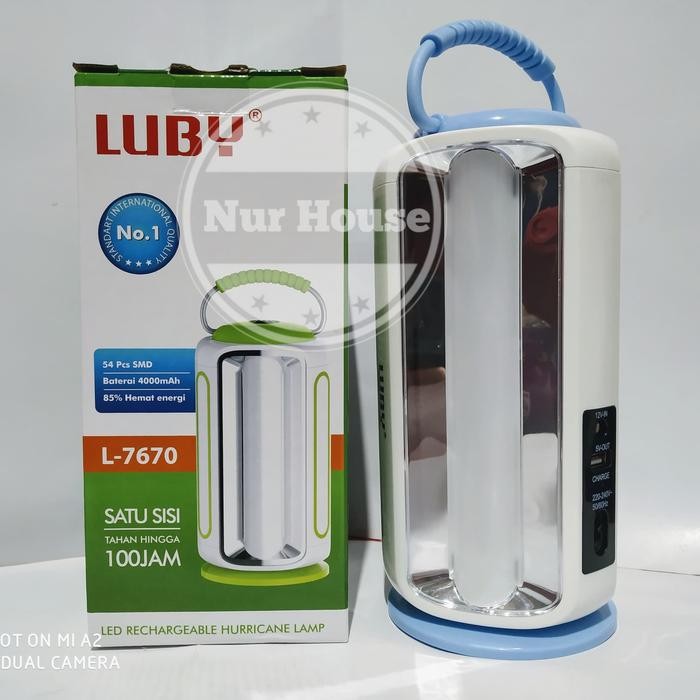PREMIUM lampu cas emergency luby 7670 USB charger sampai 100 jam menyala