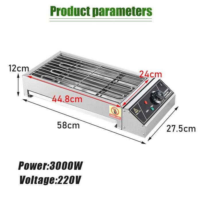 PREMIUM Alat Pemanggang Listrik / Electric BBQ Grill Panggangan Daging / Anti Lengket Panggangan
