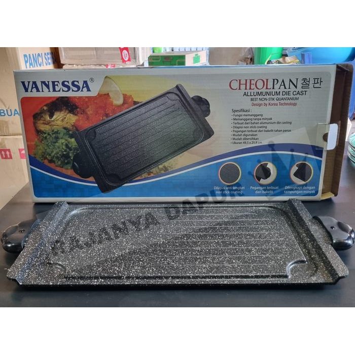 PREMIUM kochipan panggangan grill segi panjang teflon