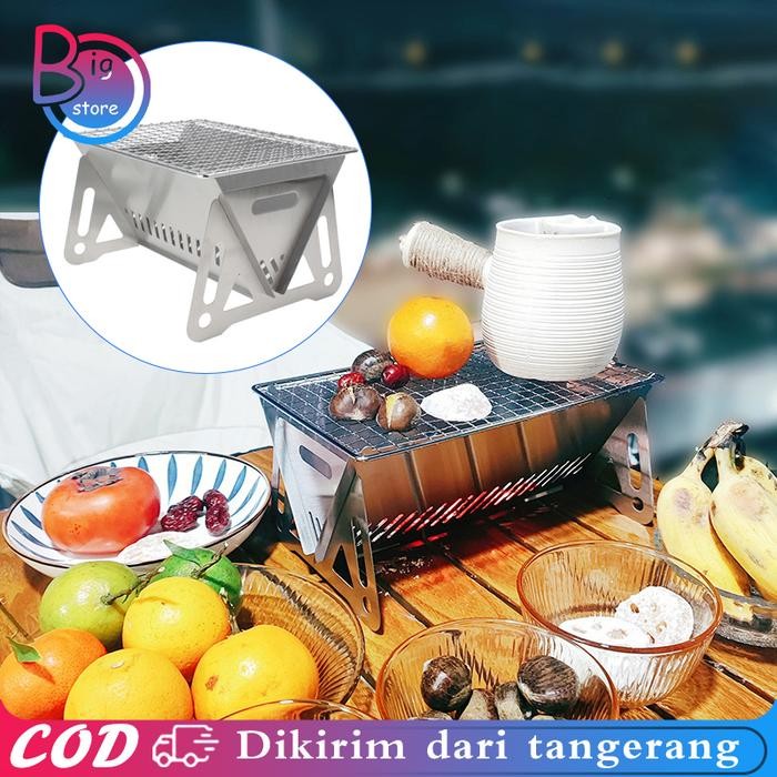 PREMIUM Pemanggang Camping Set Grill Pemanggang Portable Pemanggang Serbaguna Dirakit Lipat Bbq