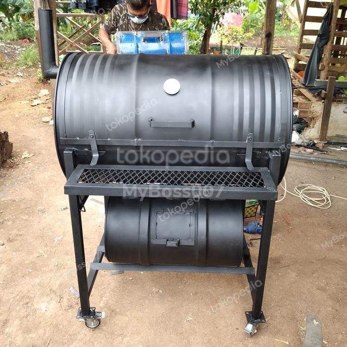 PREMIUM Pit smoker grill bbq alat pengasapan panggangan seii barbeque smoked