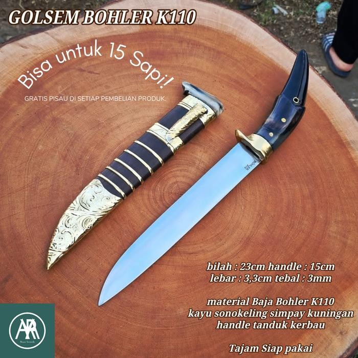 PREMIUM Golok Sembelih 15 Sapi Bohler K110 Import (23cm) Awet Anti Karat