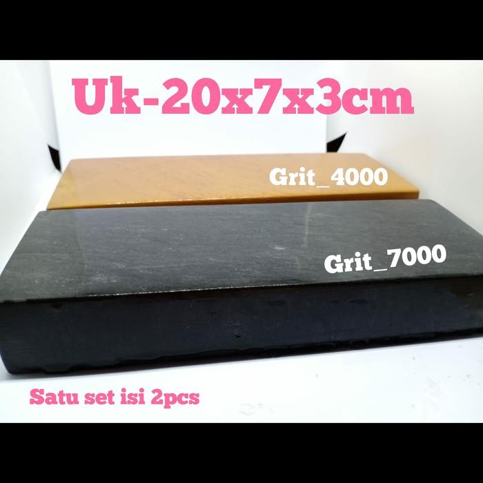 PREMIUM batu asah pisau sembelih 100% batu alam pilihan, satu set isi 2pcs