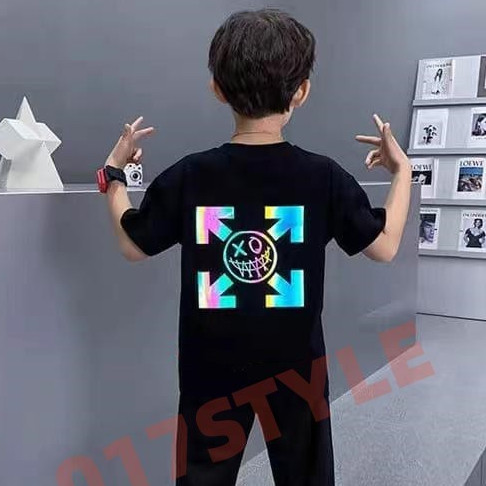 Kaos Distro Anak Laki - Laki Reflektive Rainbow Nyala - Tshirt Anak Nyala - Kaos Anak Katun adem