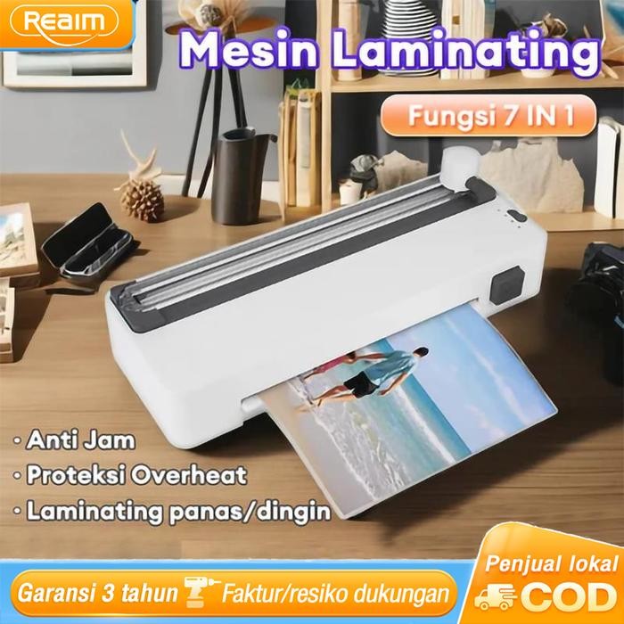 Reaim Mesin Laminating 7 In 1 Laminator Bisa Laminating Panas Dan Laminasi Untuk Ktp, Ijasah, Kk,