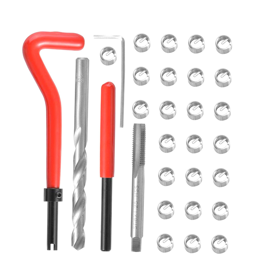 20Pcs Metric Thread Repair Insert Kit M5 M6 M8 M10 M12 M14 Helicoil Car Pro Coil Tool M10 * 1.25