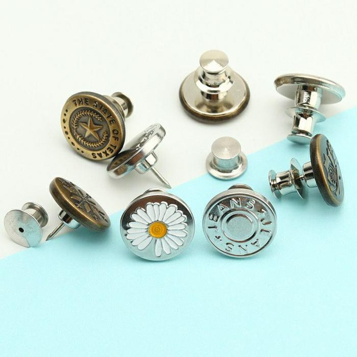 PREMIUM 4pcs Kancing Jeans Untuk Celana Kedodoran / Kancing Adjustable