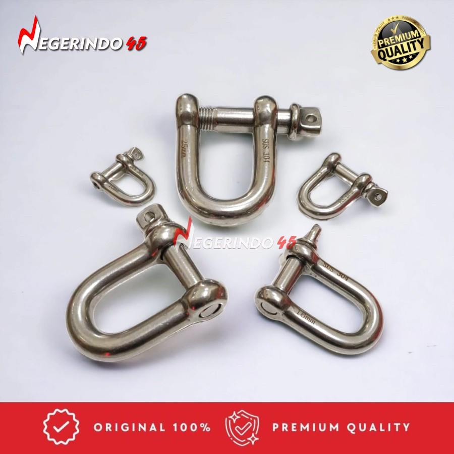 Segel D SS 304 10mm 12mm 16mm / Segel Stainless 304 / Shackle D ss304