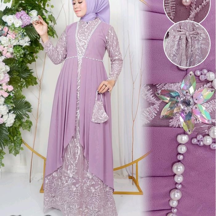 ALEENA DRESS MAURA KEBAYA MODERN / KEBAYA GAMIS PESTA / GAMIS BROKAT / GAMIS TILLE