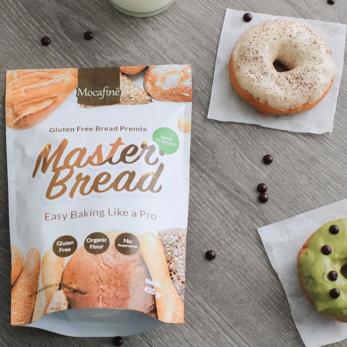 

Terlaris- Mocafine Tepung Roti Gluten Free Master Bread Rendah Gula Alami Organik Baking Flour 420Gr