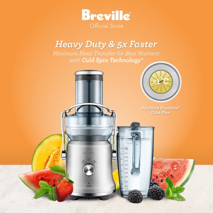 TERLARIS Breville the Juice Fountain Cold Plus - Mesin Ekstraksi Jus Buah dan Sayur Juicer Heavy