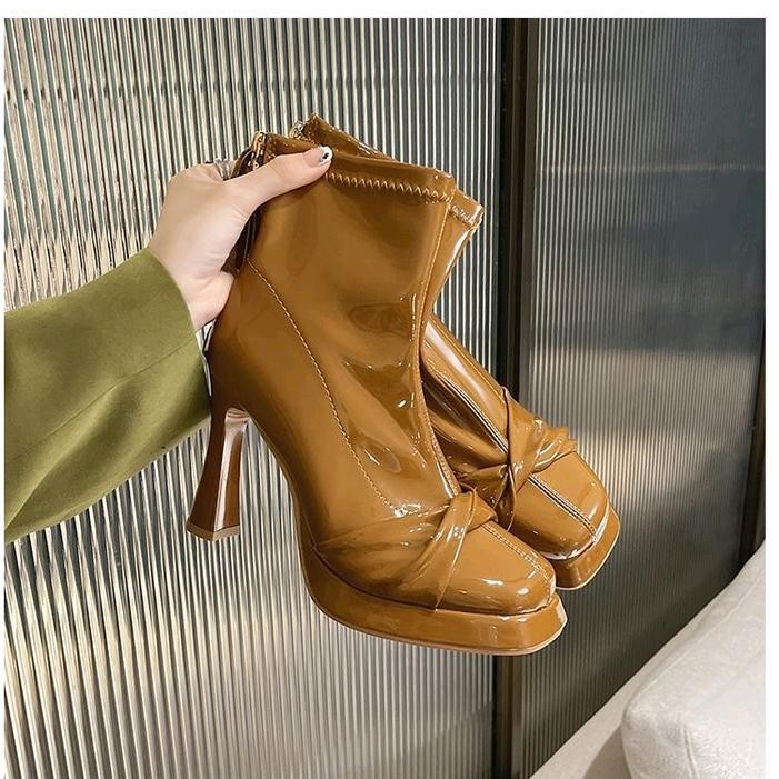 Sepatu Boots High Heels 10Cm Sleting Vp79923 Shoes Wanita