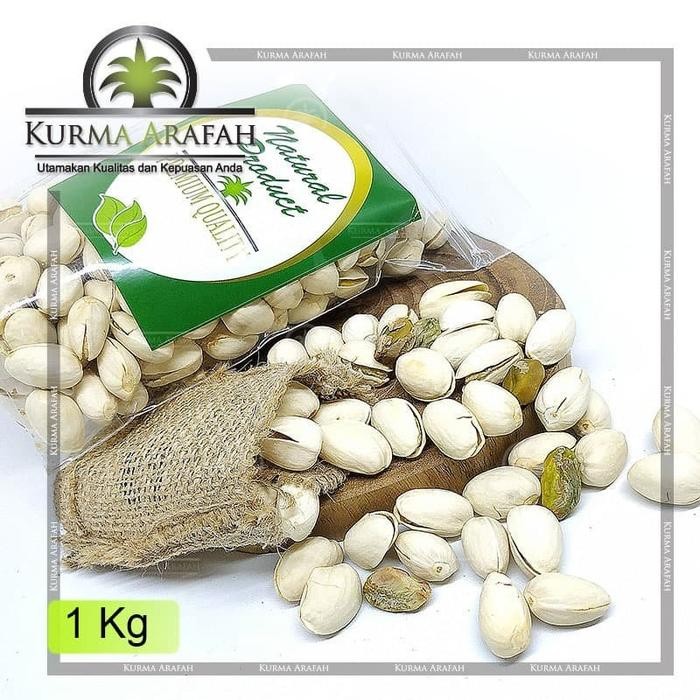 

Kacang Pistachio 1 Kg Fustuk Camilan Sehat Import Kacang Arab Hijau Kering Food Snacks Cemilan