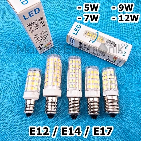 ID LAMPU HALOGEN KACANG LED LAMPU HIAS E12 E14 E17 5W 7W 9W 12W WARNA PUTIH WARM WHITE LAMPU KULKAS