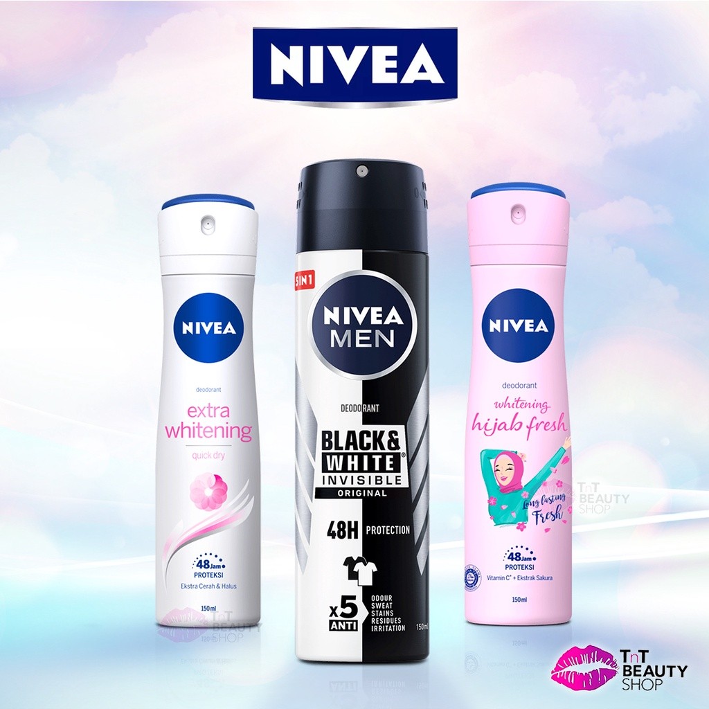 Ready selalu- NIVEA Deodorant Extra Whitening Spray - Nivea Hijab Fresh Deodorant Spray - NIVEA MEN