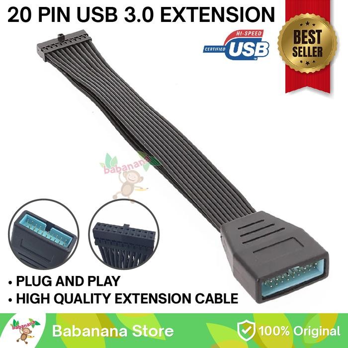 Marwah.store8 Kabel usb 20 pin extension usb 3.0 extender motherboard pc 19 pin