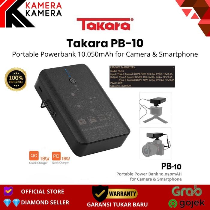 Takara PB-10 Portable Powerbank 10.050mAh for Camera & Smartphone