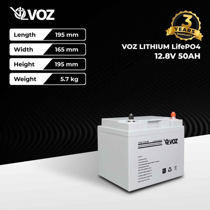 VOZ BATERAI LIFEPO4 12.8V 50AH/BATTERY LITHIUM VOZ 12,8V 50AH ORIGINAL MURAH BERGARANSI