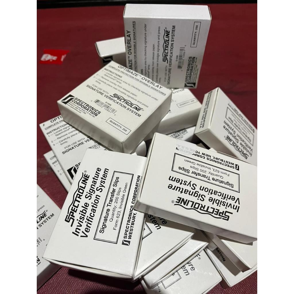 

1SET KERTAS SPECTROLINE OVERLAY & INVISIBLE SIGNATURE MADE IN USA